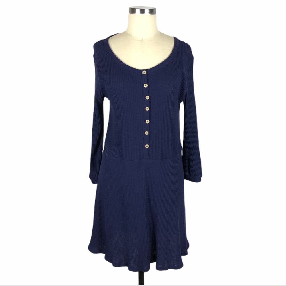 BLU PEPPER Navy Long Sleeve Baby Doll Dress S NWT‎